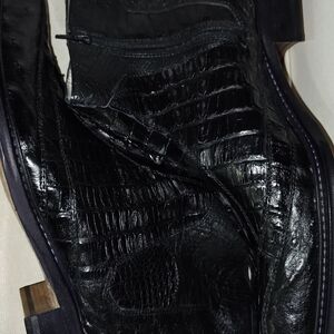 Genuine Hornback Crocodile & Ostrich Zipup Ankle Chelsea BootsHandcrafted Italy